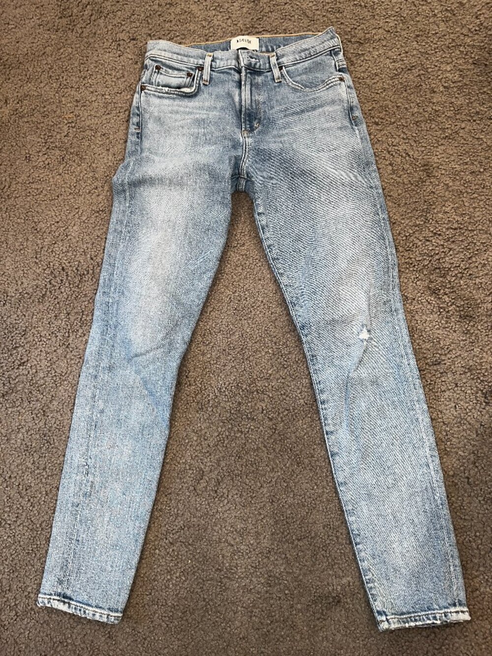 AGOLDE Sophie Mid Rise Skinny Ankle Jeans Light Wash Distressed Size 25